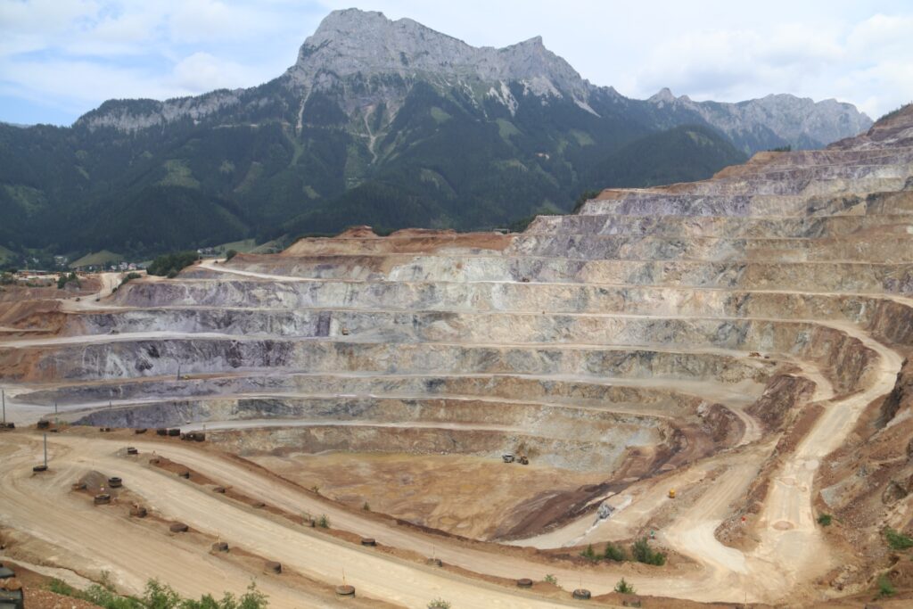 Iron ore extraction at Erzberg mine, Eisenerz, Austria