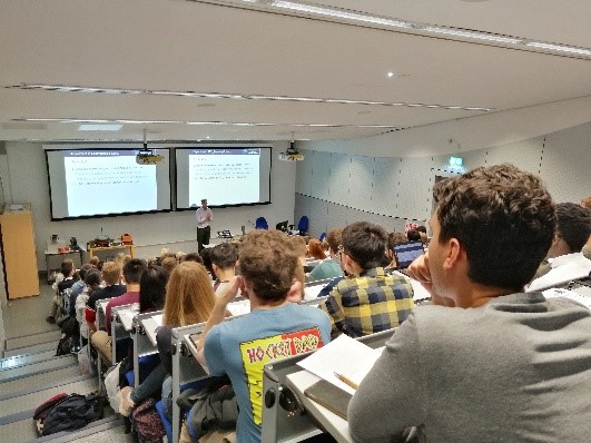 Students sitting in a lecture theatre